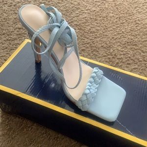 Braided Design Tie leg Sandals, Size: 7 or EUR38